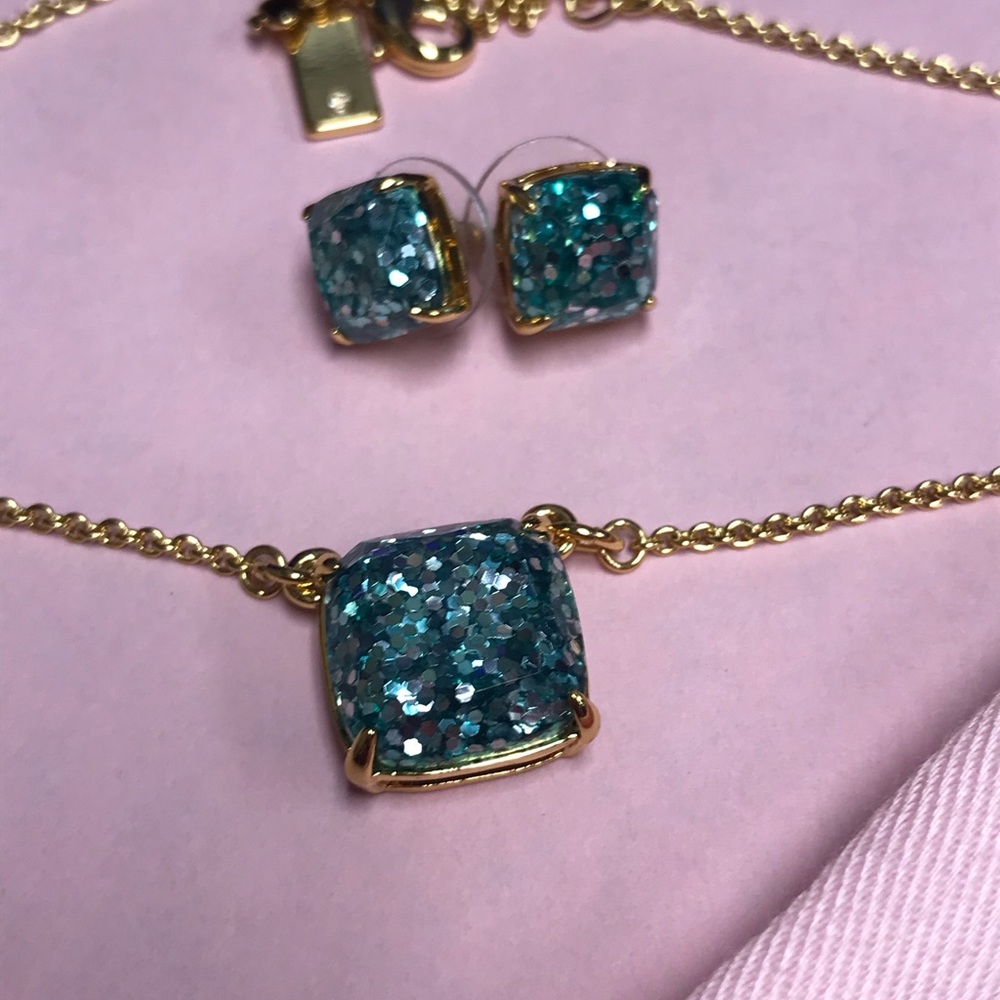 Kate Spade Drusy earrings and matching pendant